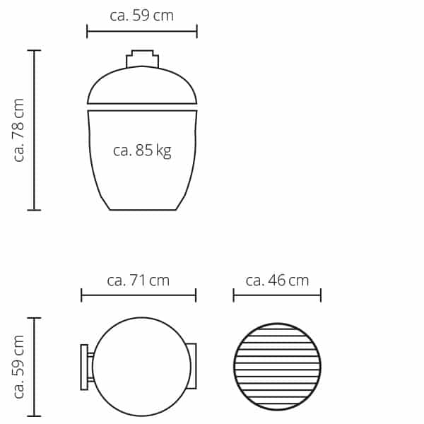 Grill ceramiczny Monolith Classic PRO-Series 2.0, ruszt 46cm - na węgiel drzewny.